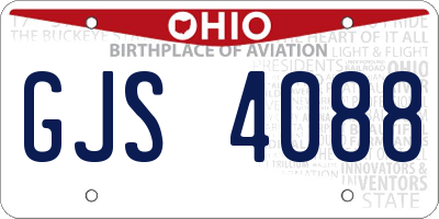 OH license plate GJS4088