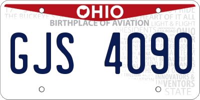 OH license plate GJS4090