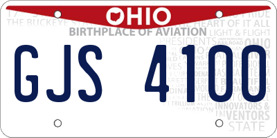 OH license plate GJS4100