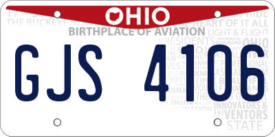 OH license plate GJS4106