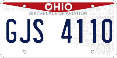OH license plate GJS4110