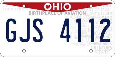 OH license plate GJS4112