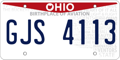 OH license plate GJS4113