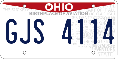 OH license plate GJS4114