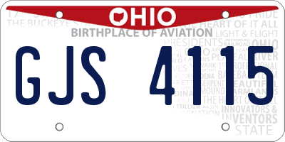 OH license plate GJS4115