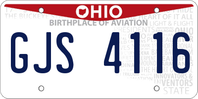 OH license plate GJS4116