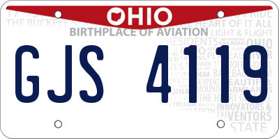 OH license plate GJS4119