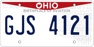 OH license plate GJS4121