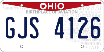 OH license plate GJS4126
