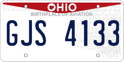OH license plate GJS4133