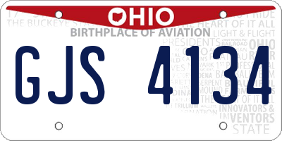 OH license plate GJS4134