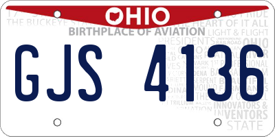 OH license plate GJS4136