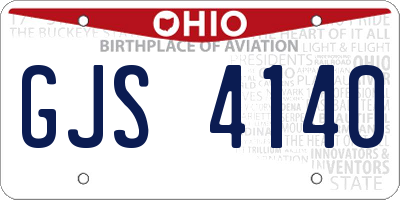 OH license plate GJS4140