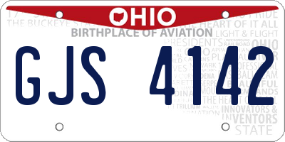 OH license plate GJS4142