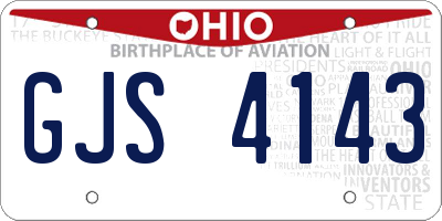 OH license plate GJS4143