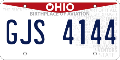 OH license plate GJS4144