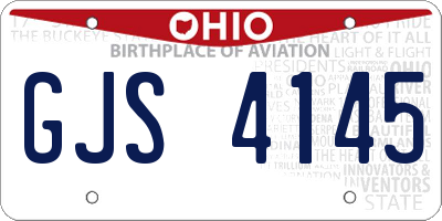 OH license plate GJS4145