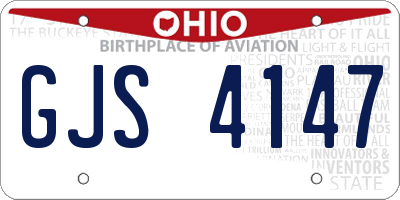 OH license plate GJS4147