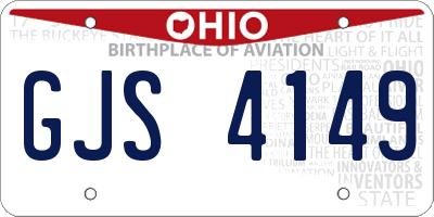 OH license plate GJS4149