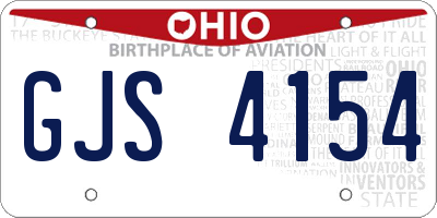 OH license plate GJS4154