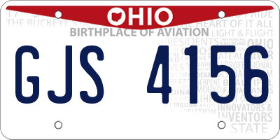 OH license plate GJS4156