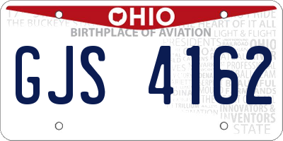 OH license plate GJS4162