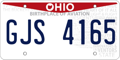 OH license plate GJS4165