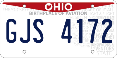 OH license plate GJS4172