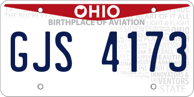 OH license plate GJS4173