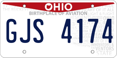 OH license plate GJS4174