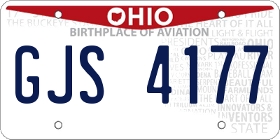 OH license plate GJS4177