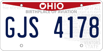 OH license plate GJS4178