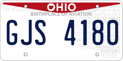 OH license plate GJS4180