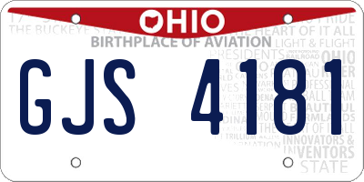 OH license plate GJS4181