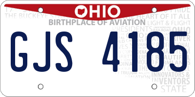 OH license plate GJS4185