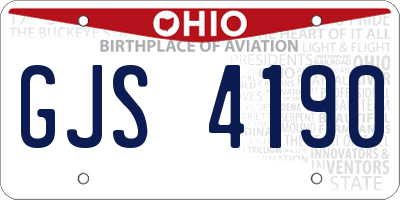 OH license plate GJS4190