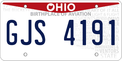 OH license plate GJS4191