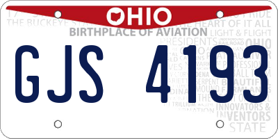 OH license plate GJS4193
