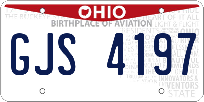 OH license plate GJS4197