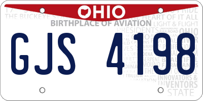 OH license plate GJS4198