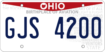 OH license plate GJS4200