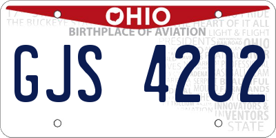 OH license plate GJS4202