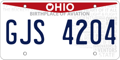 OH license plate GJS4204