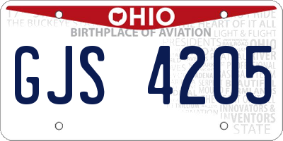 OH license plate GJS4205