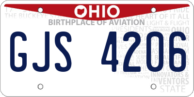 OH license plate GJS4206