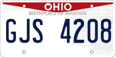 OH license plate GJS4208