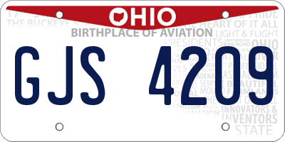 OH license plate GJS4209