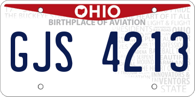 OH license plate GJS4213