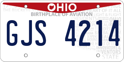 OH license plate GJS4214