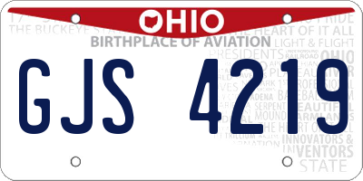 OH license plate GJS4219